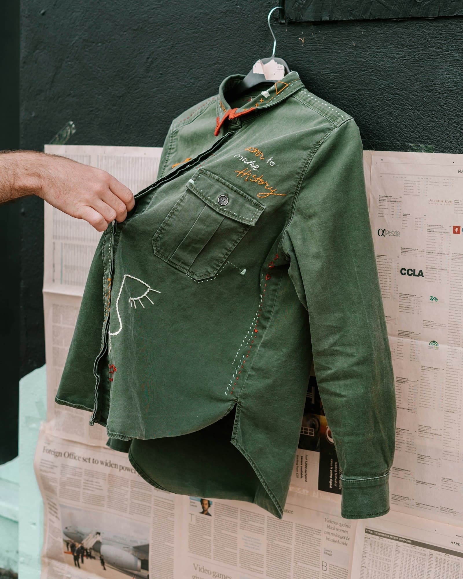 Áo khoác Harrington kaki xanh rêu