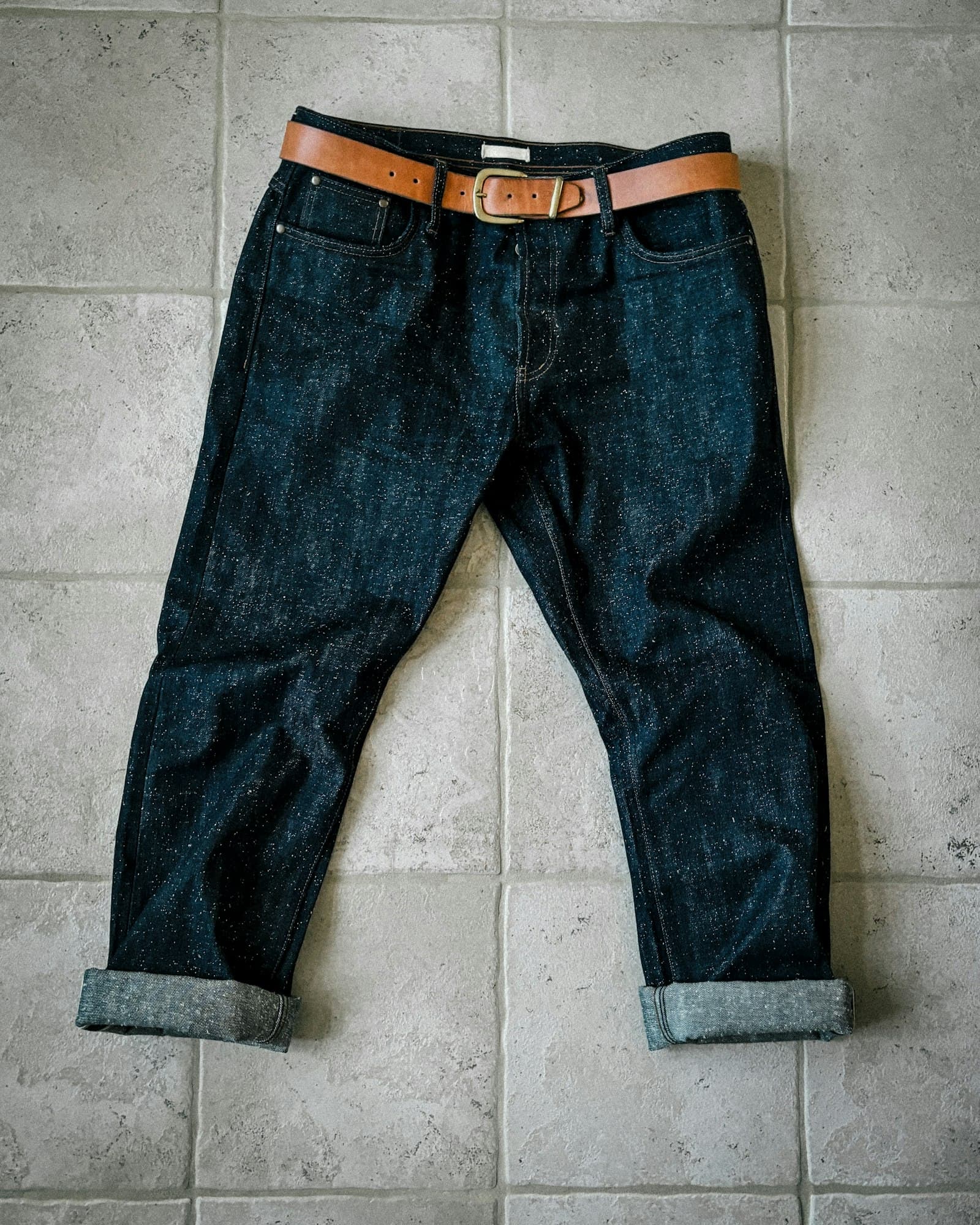 Quần jeans selvedge dáng thẳng xanh chàm