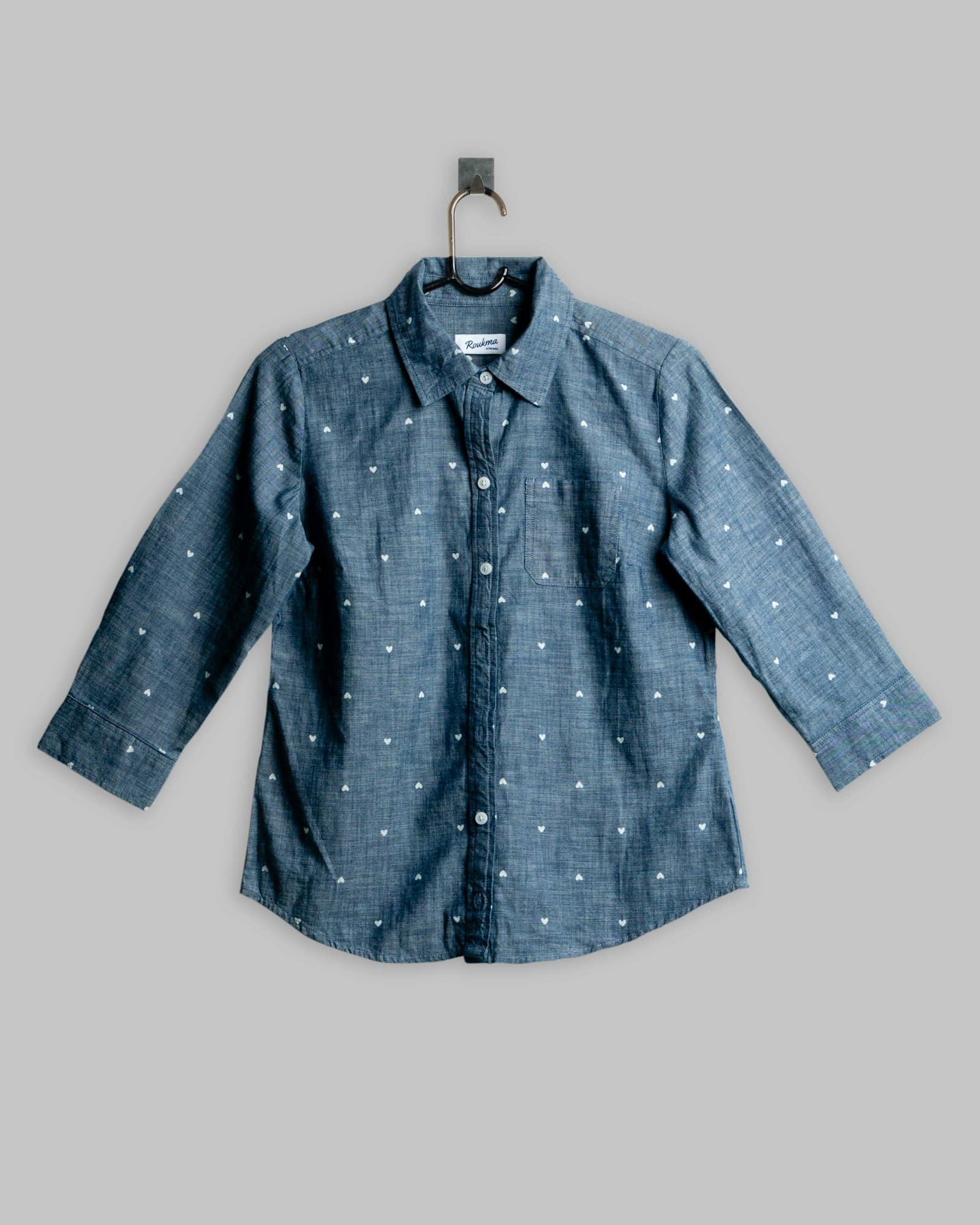 Sơ mi denim nhẹ xanh chàm